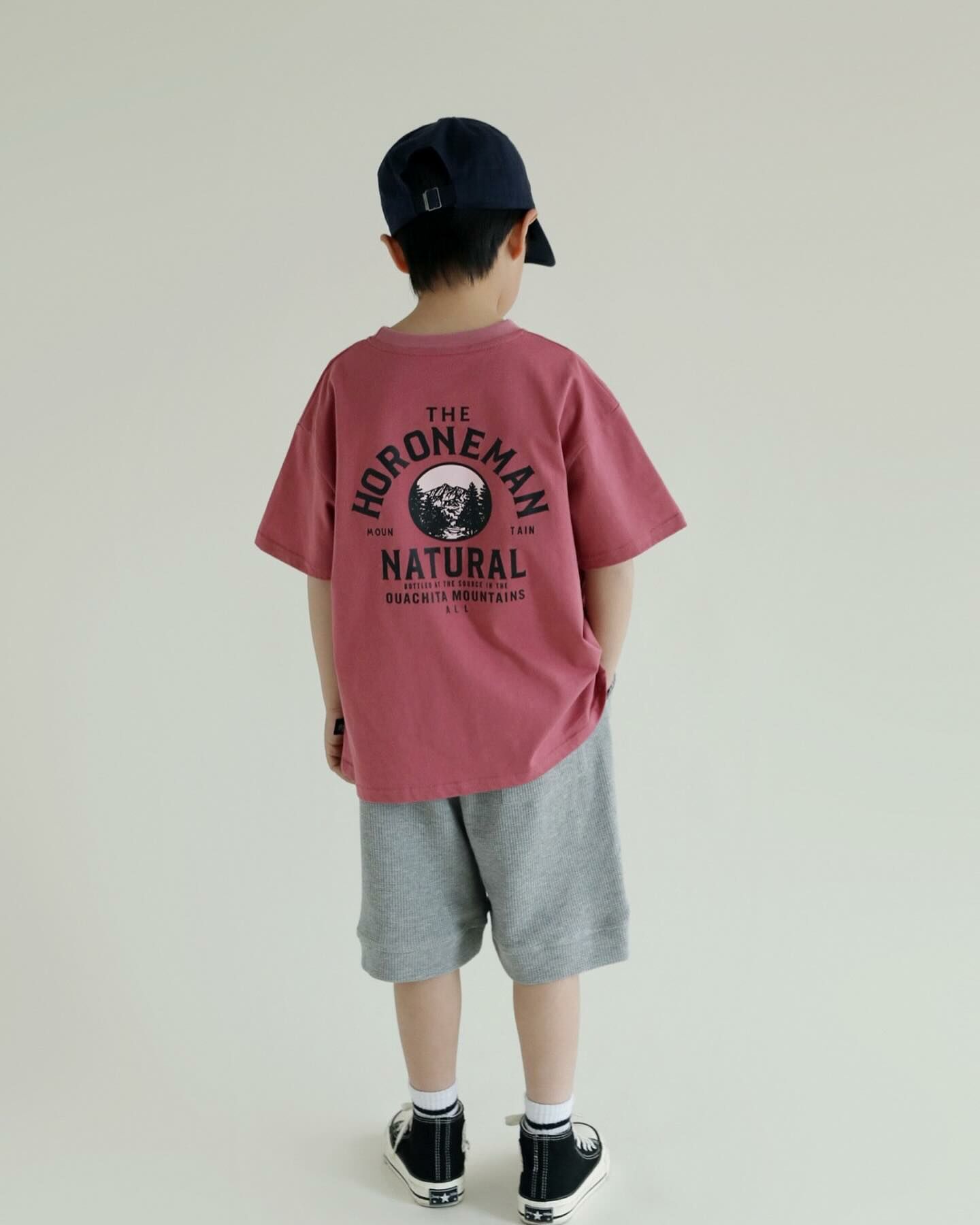 舊粉色露營圖騰上衣