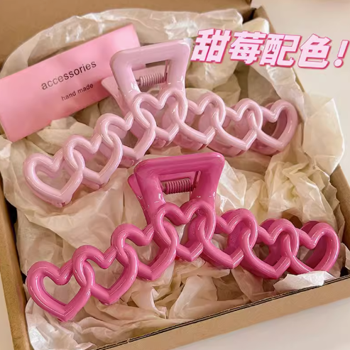[2 FOR RM10] Candy-colored Hollow Heart Hair Claw