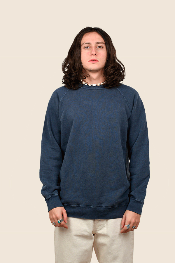 GOOD ON - 復古染色大學Tee (深藍)