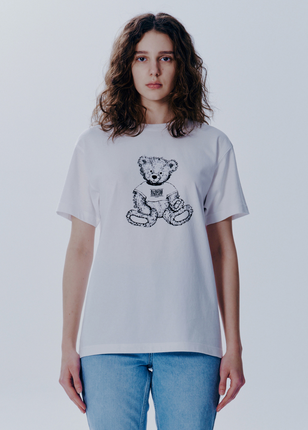 ★Marithe + Francois Girbaud★ DOODLE BEAR TEE whiteblack 1M Marithe Francois Girbaud DOODLE BEAR TEE WHITE