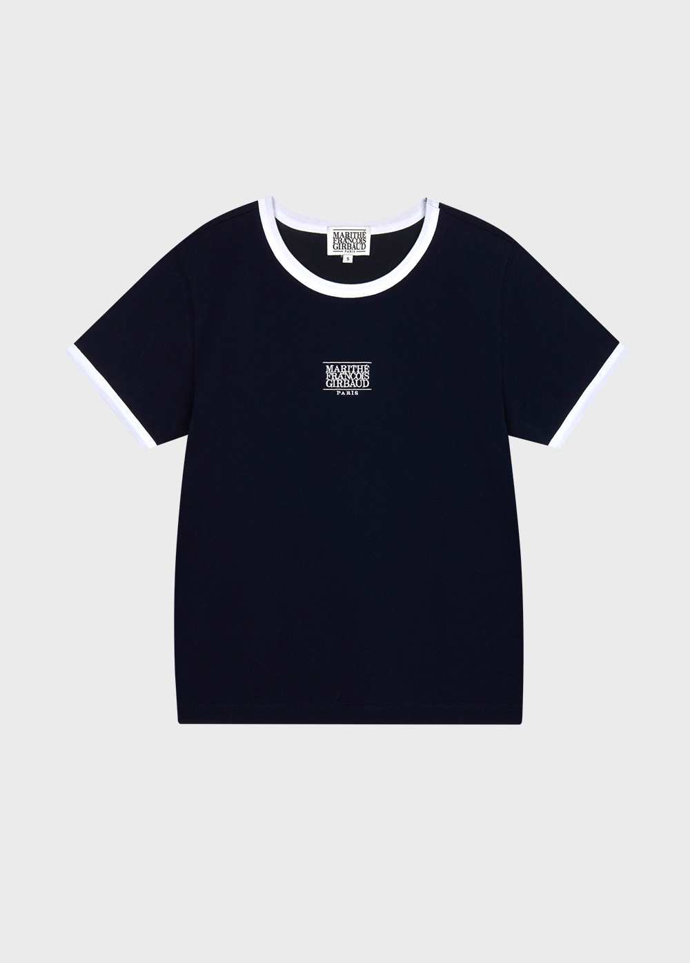 Marithe Francois Girbaud W CLASSIC LOGO RINGER TEE NAVY