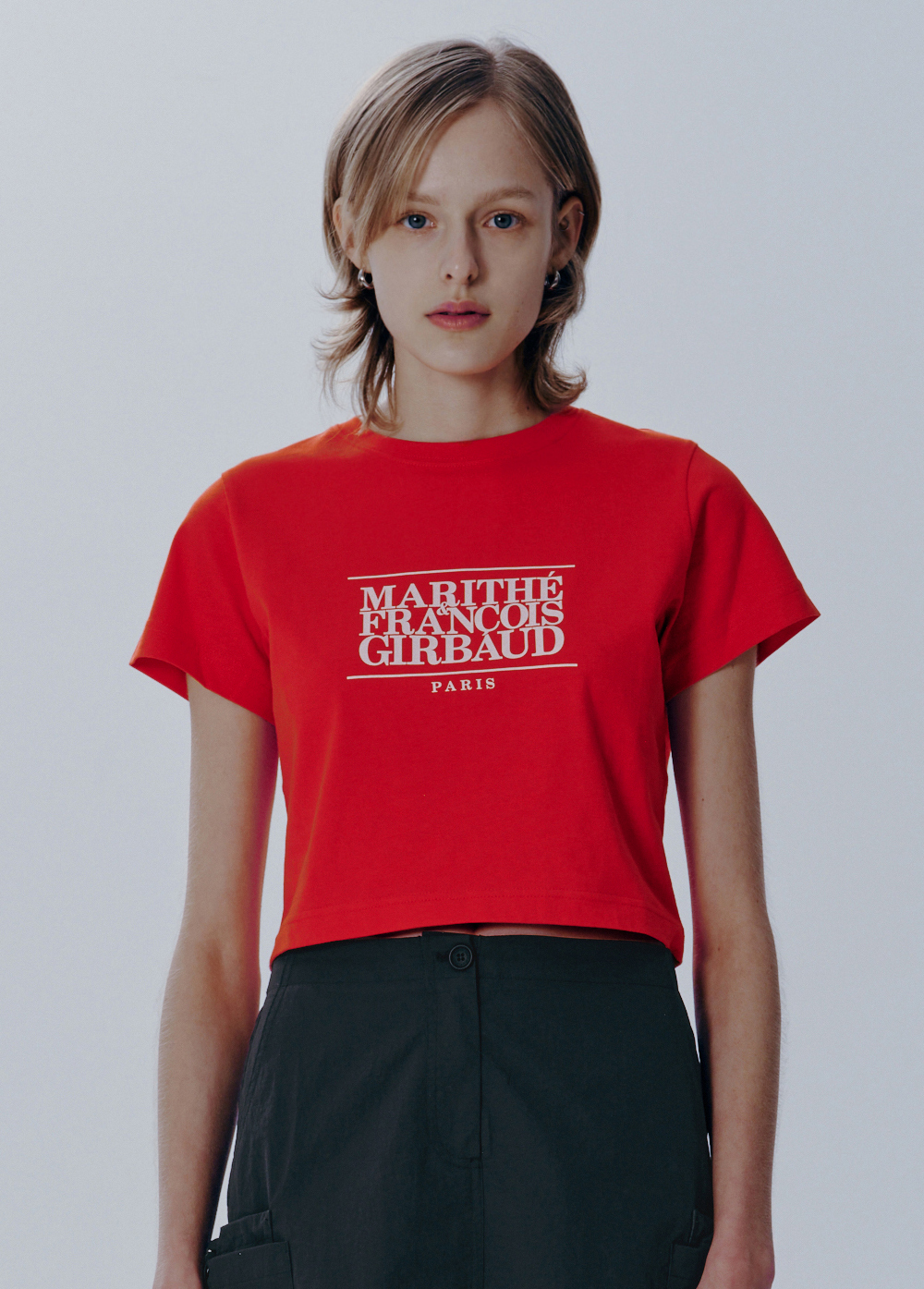 ★Marithe + Francois Girbaud★ W CLASSIC LOGO TEE red MFG45C W CLASSIC LOGO TEE red - MARITHÉ+FRANҪOIS GIRBAUD