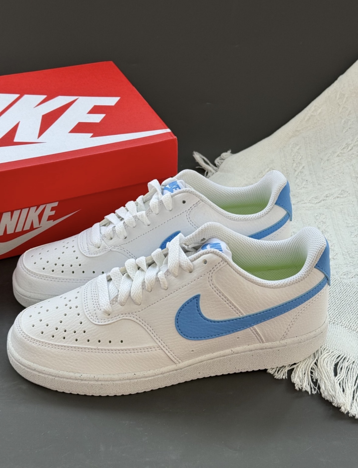 (限時接單)Nike Court Vision Low 藍莓牛奶 白色 皮革 小白鞋 DH3158-107/預購
