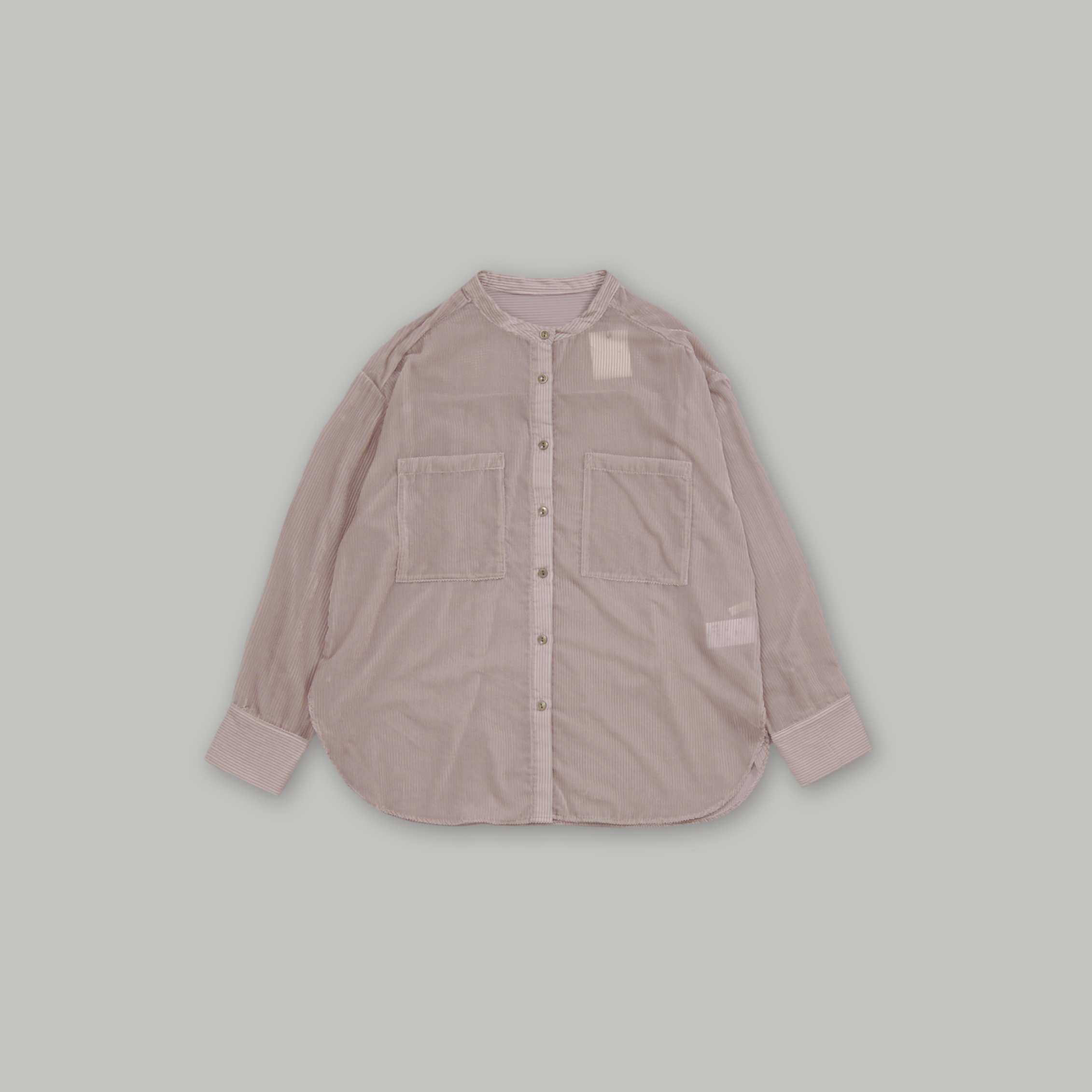 J.P.L. 尖領豎紋毛絨透紗襯衫 ╭ 3色 ╮