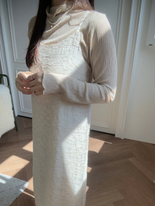 法式水波紋細肩洋裝