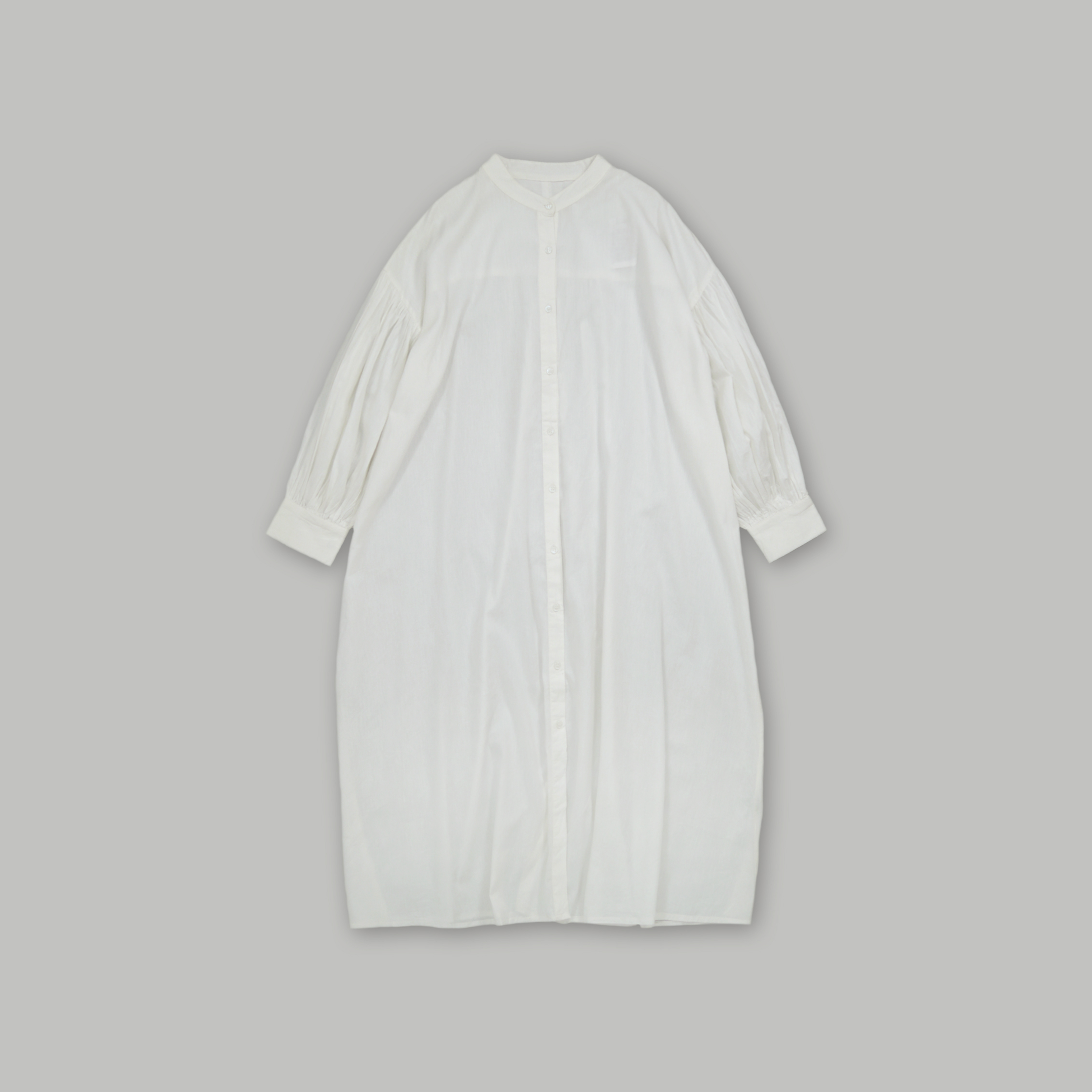 J.P.L. 立領澎袖水洗棉紗襯衫洋裝