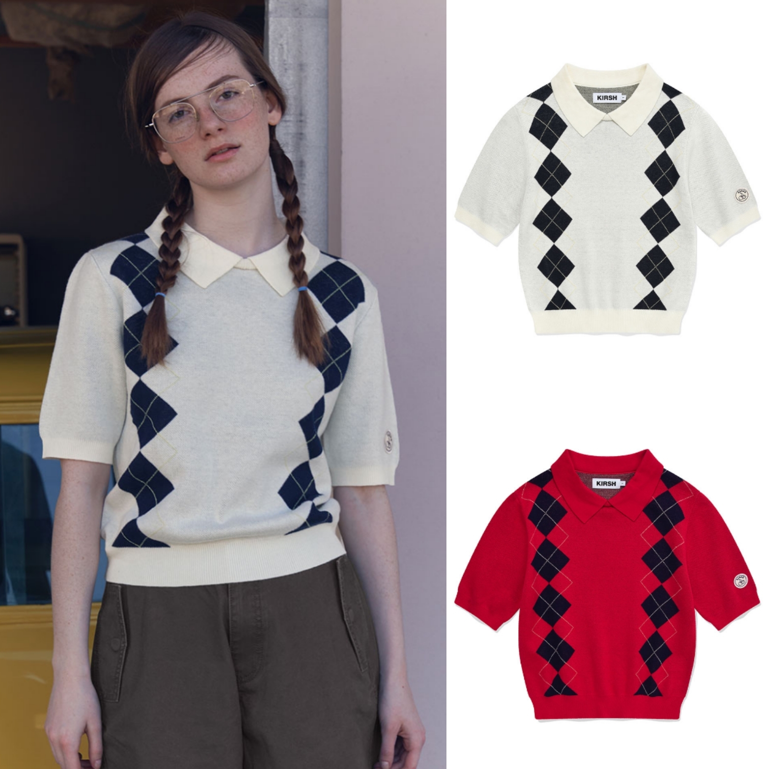 [ KIRSH ]★KIRSH X GALS PATTERN LAYERED KNIT TOP 