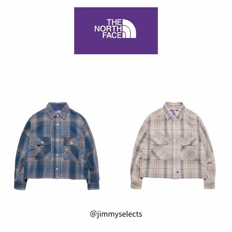 The north face Amunzen格子田間短襯衫  北臉 日本紫標