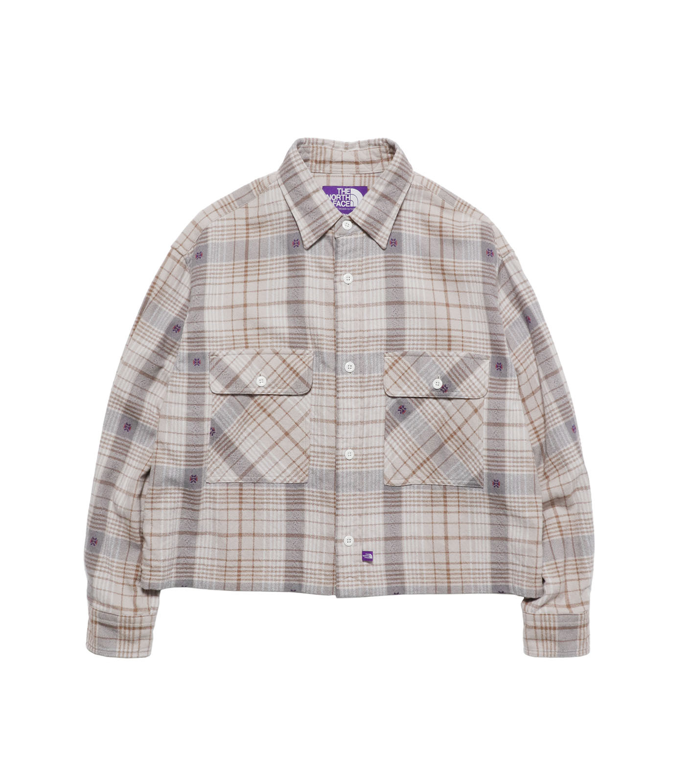 The north face Amunzen格子田間短襯衫  北臉 日本紫標