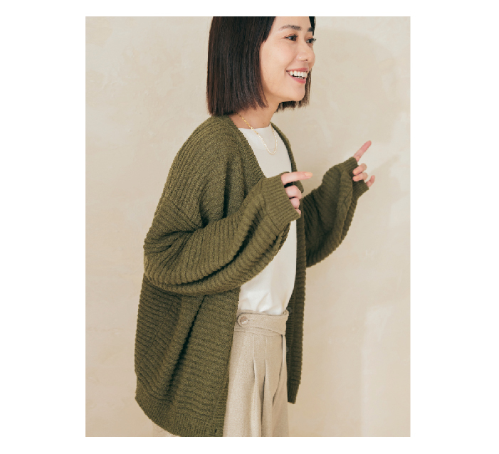 許許兒針織泡芙袖綠色半身穿搭