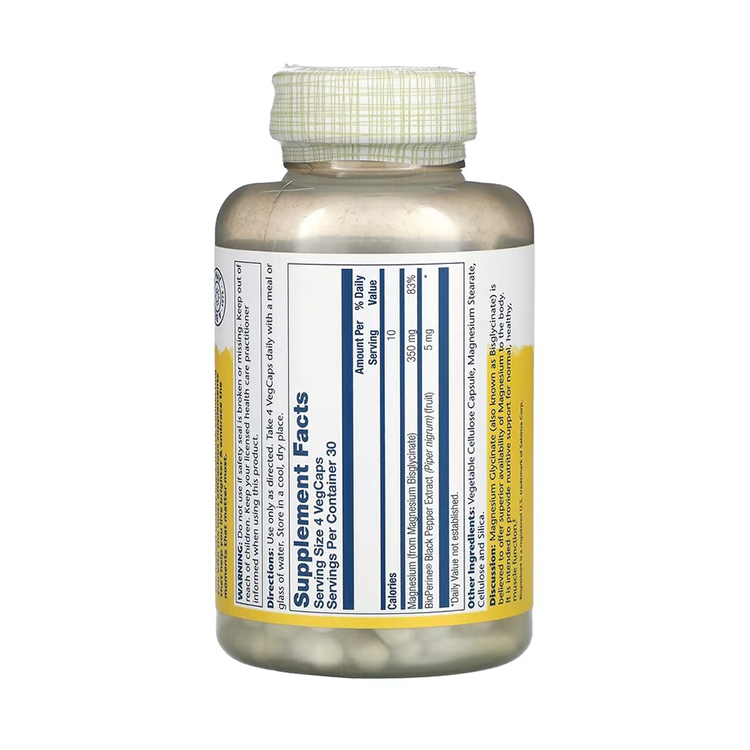 Solaray High Absorption Magnesium Glycinate, 350 mg, 120 VegCaps