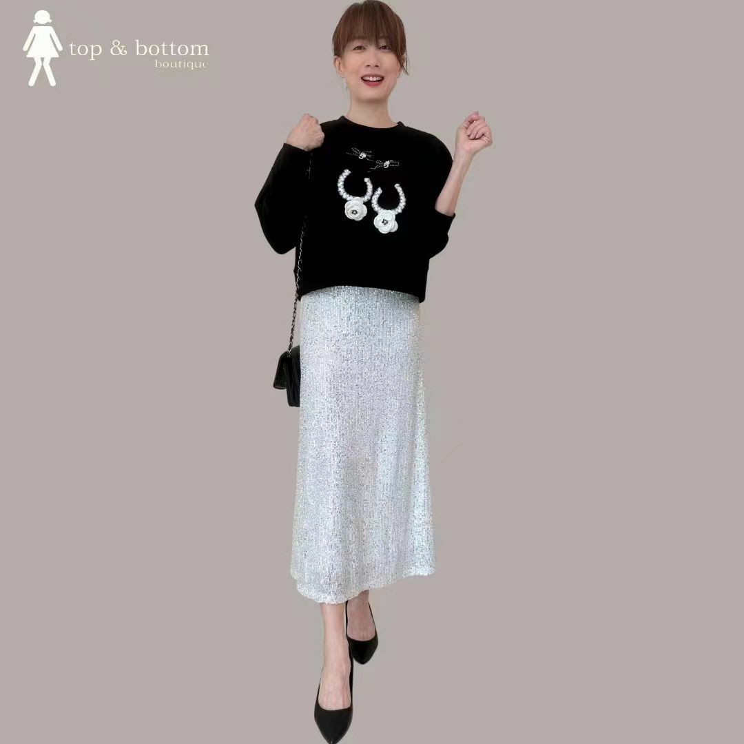 SEQUINNED PENCIL MIDI SKIRT