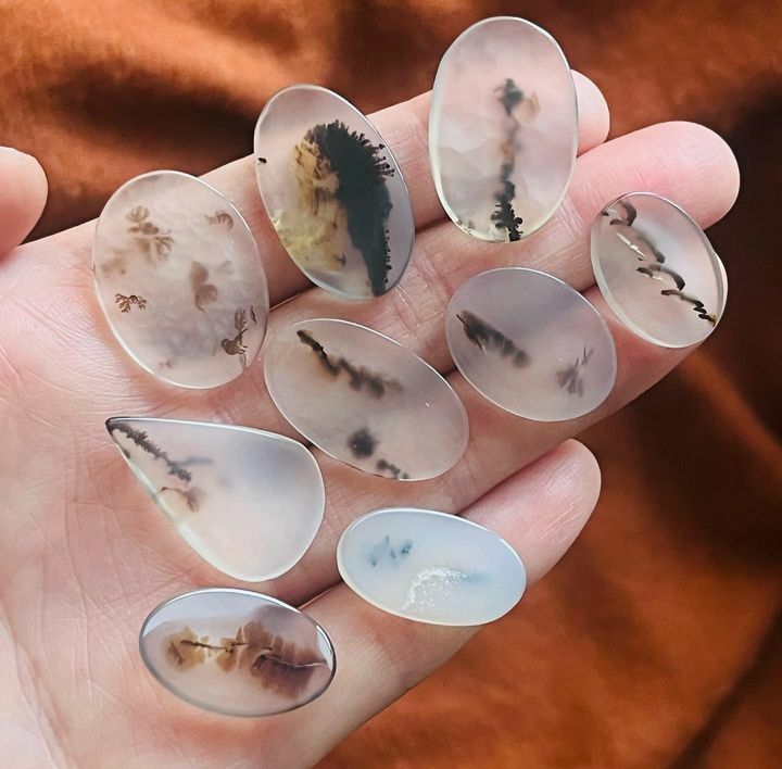 [原石] 樹枝瑪瑙 水晶墜面 水晶蛋面