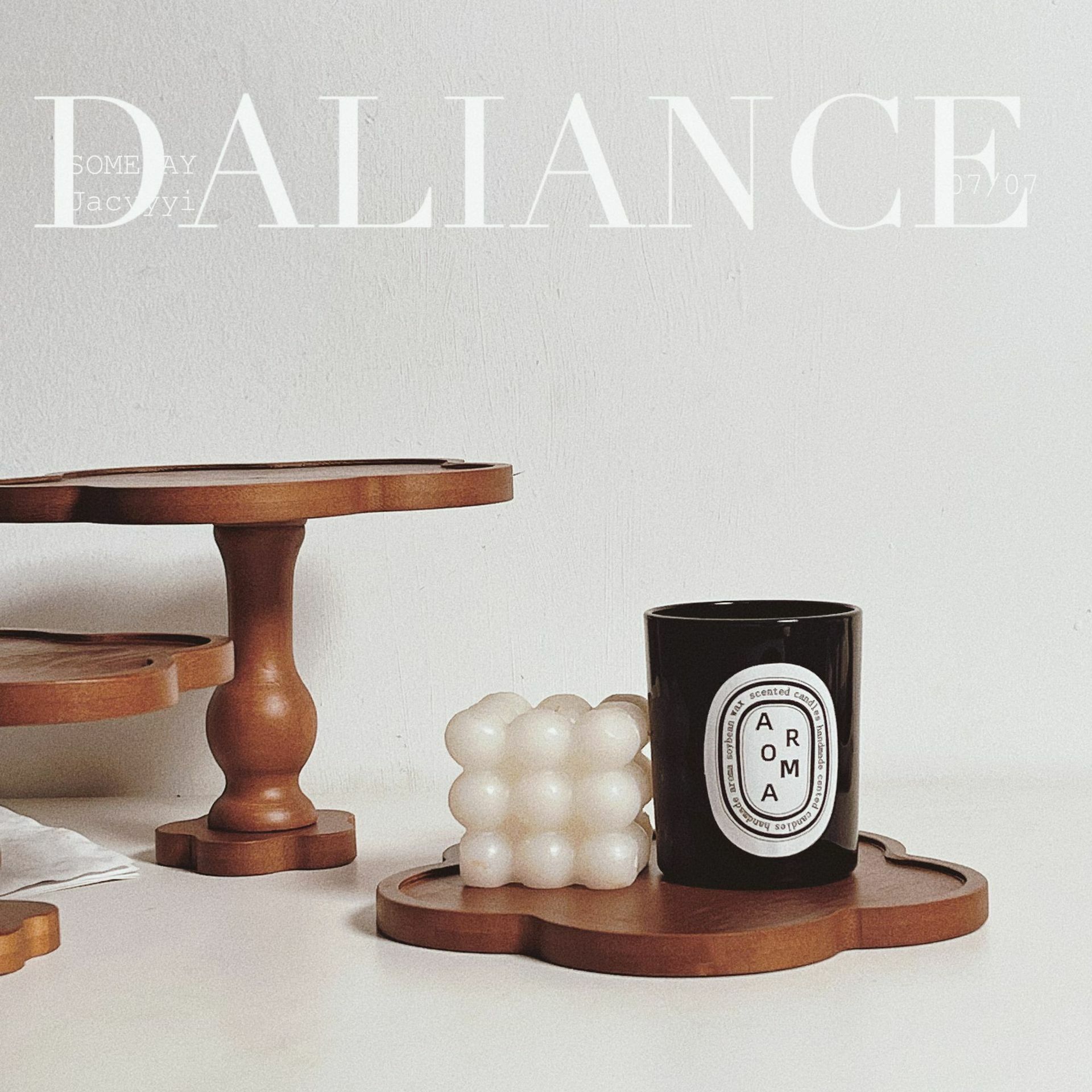 《3829》法式花邊木質高腳擺飾托盤