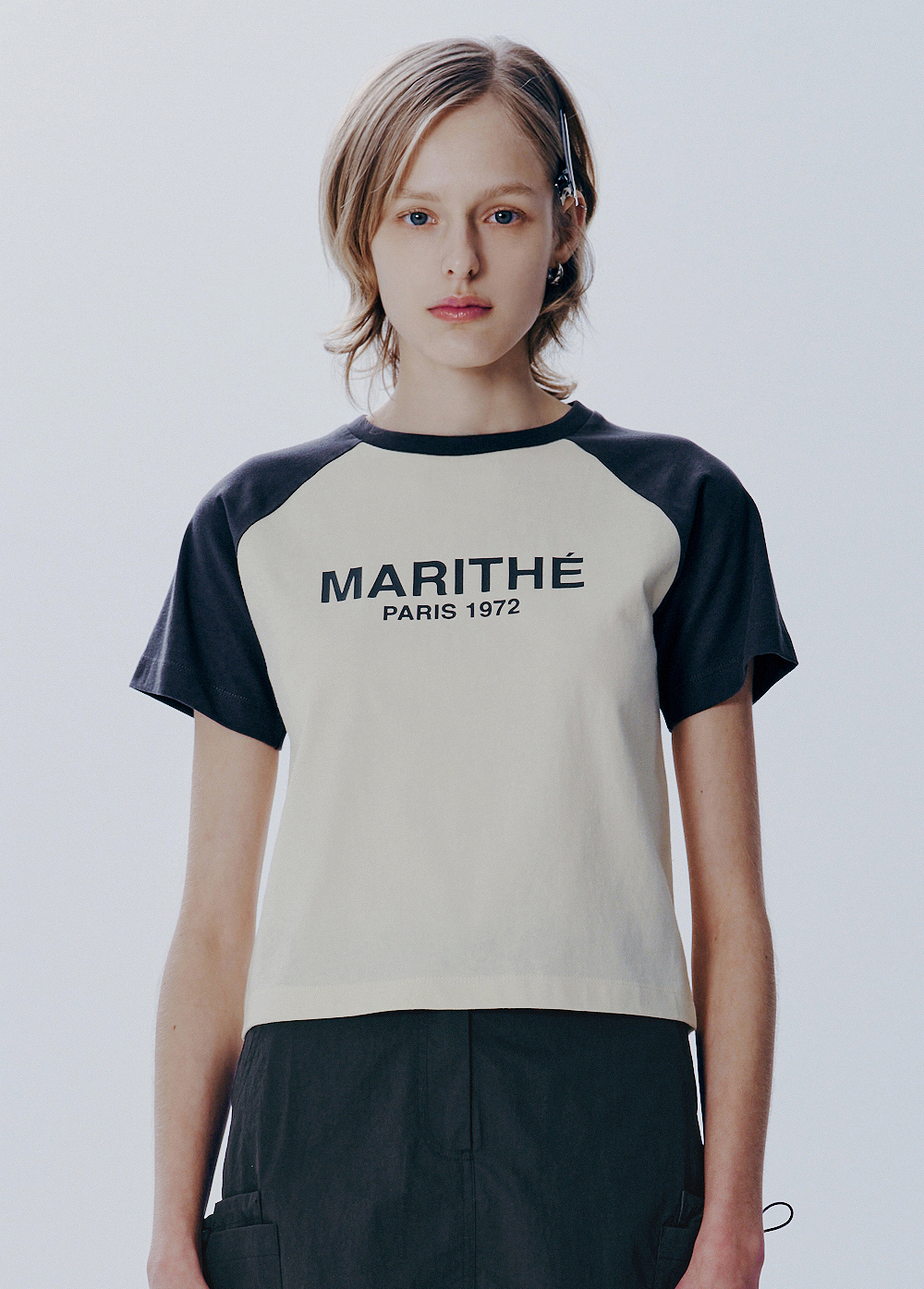★Marithe + Francois Girbaud★ W RAGLAN REGULAR LOGO TEE bla Marithe Francois Girbaud W RAGLAN REGULAR LOGO TEE NAVY