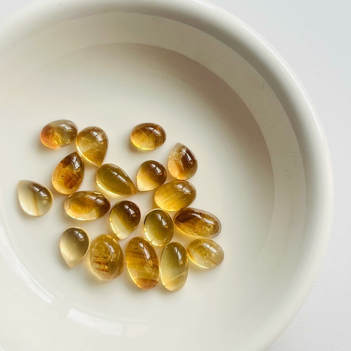 [原石] 巴西黃水晶 水晶蛋面 迷你蛋面