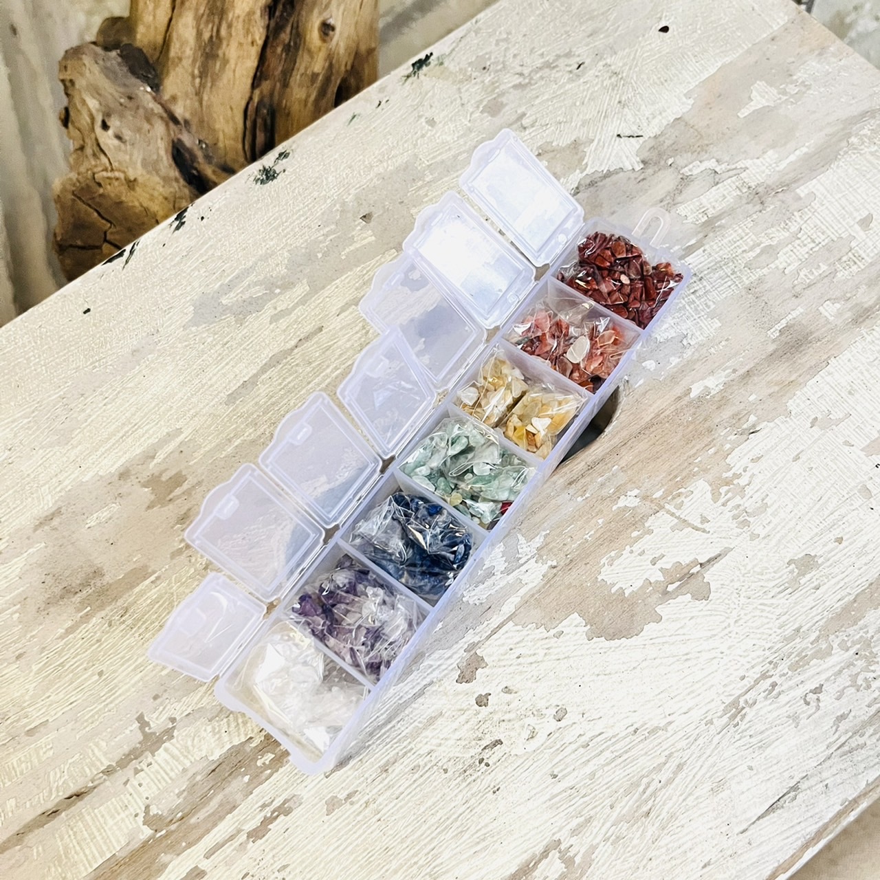 [原石] 七脈輪 水晶碎石組合