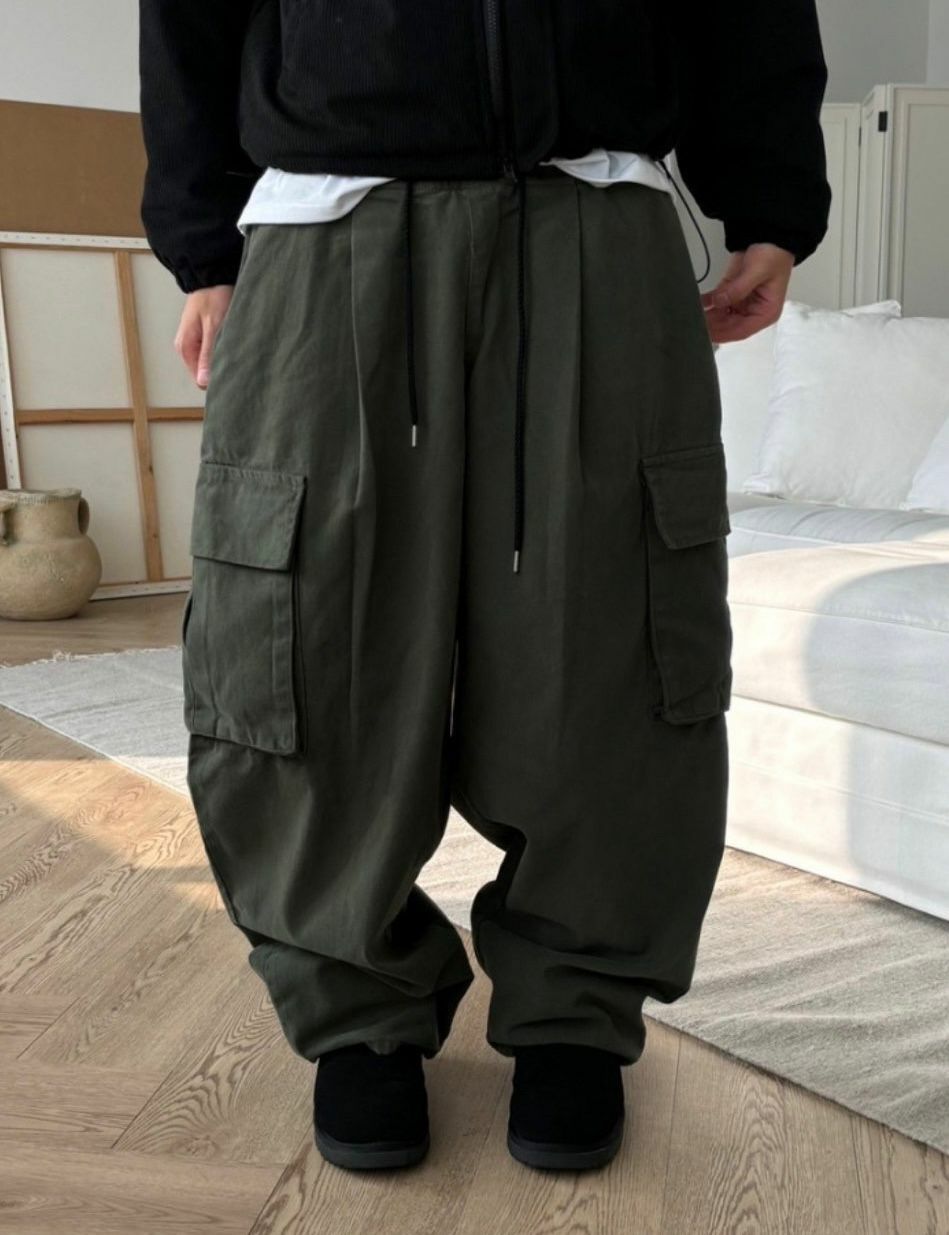 淨色工裝鬆身褲 P2727