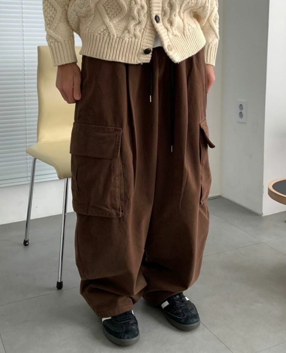 淨色工裝鬆身褲 P2727