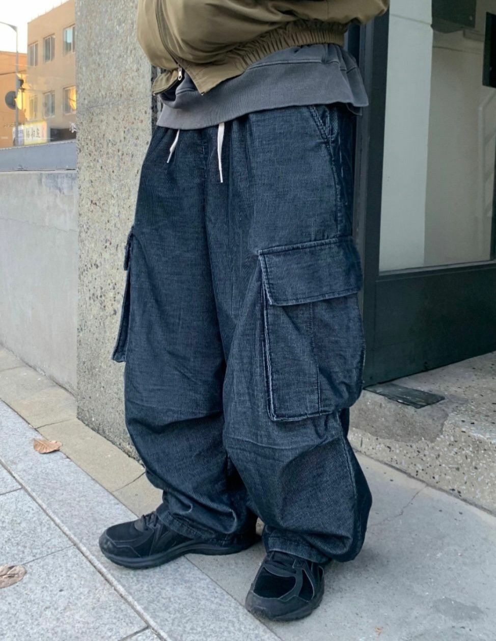 淨色工裝鬆身牛仔褲 P2728