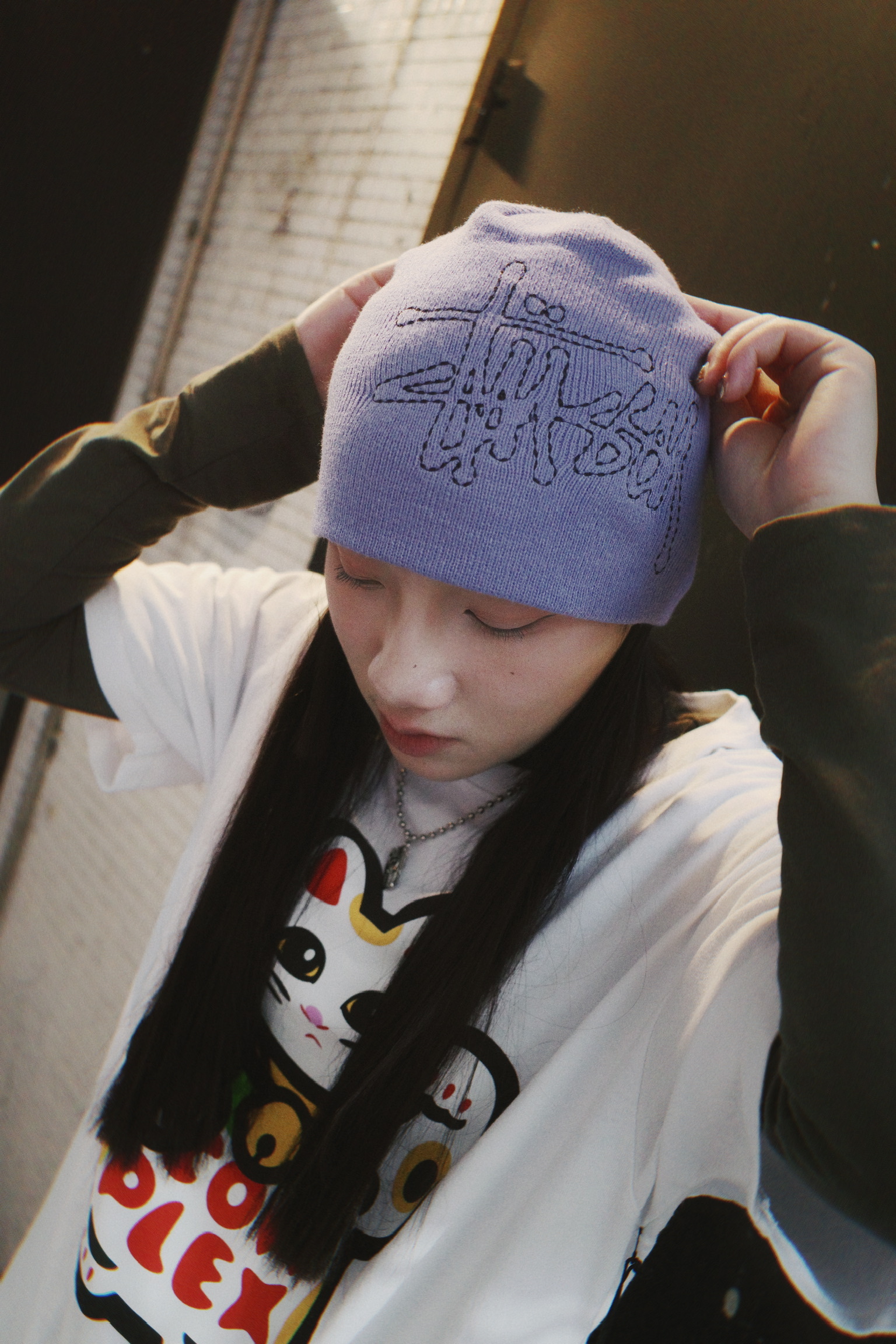 <快速出貨>Stussy Stitch basic 冷帽 紫色