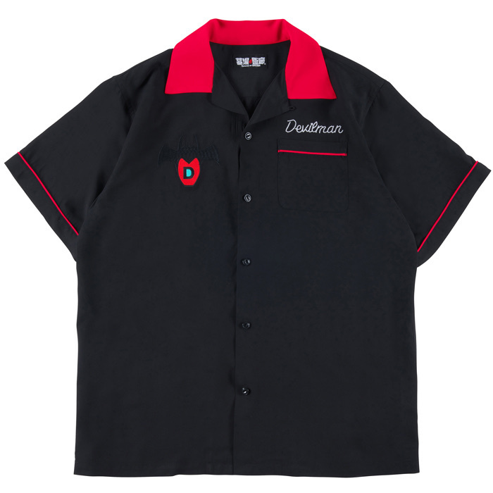 預訂 デビルマン/復刻版 アニメ版デビルマン ボウリングシャツ/ブラック‼️落單前請先PM查詢貨源