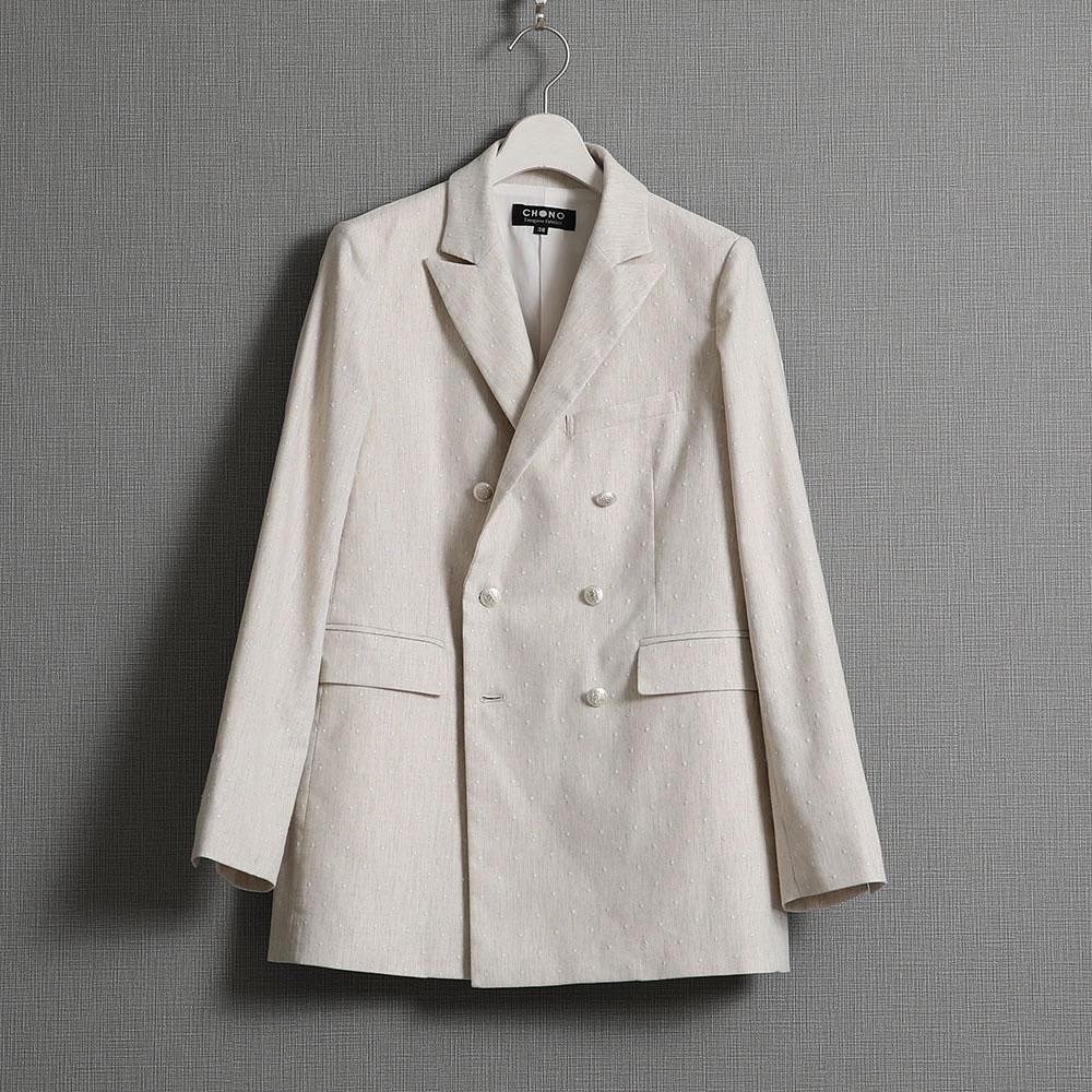 浮印星柄款西裝外套