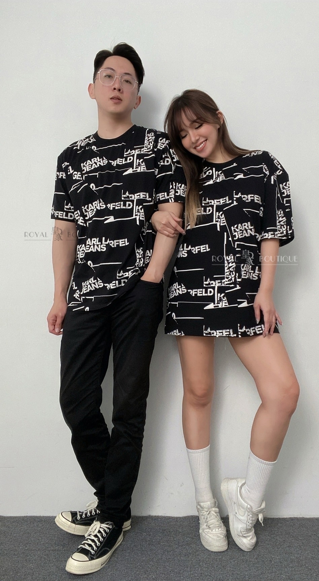 KARL LAGERFELD JEANS 卡爾JEANS滿版文字短T