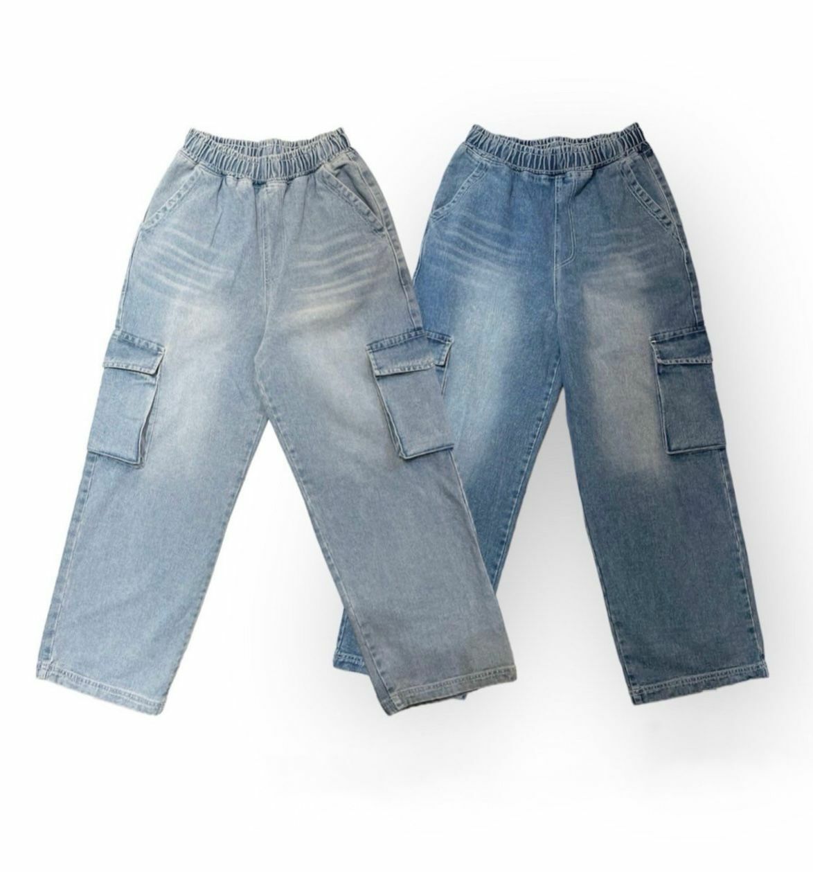 洗水工裝鬆身牛仔褲 P2731