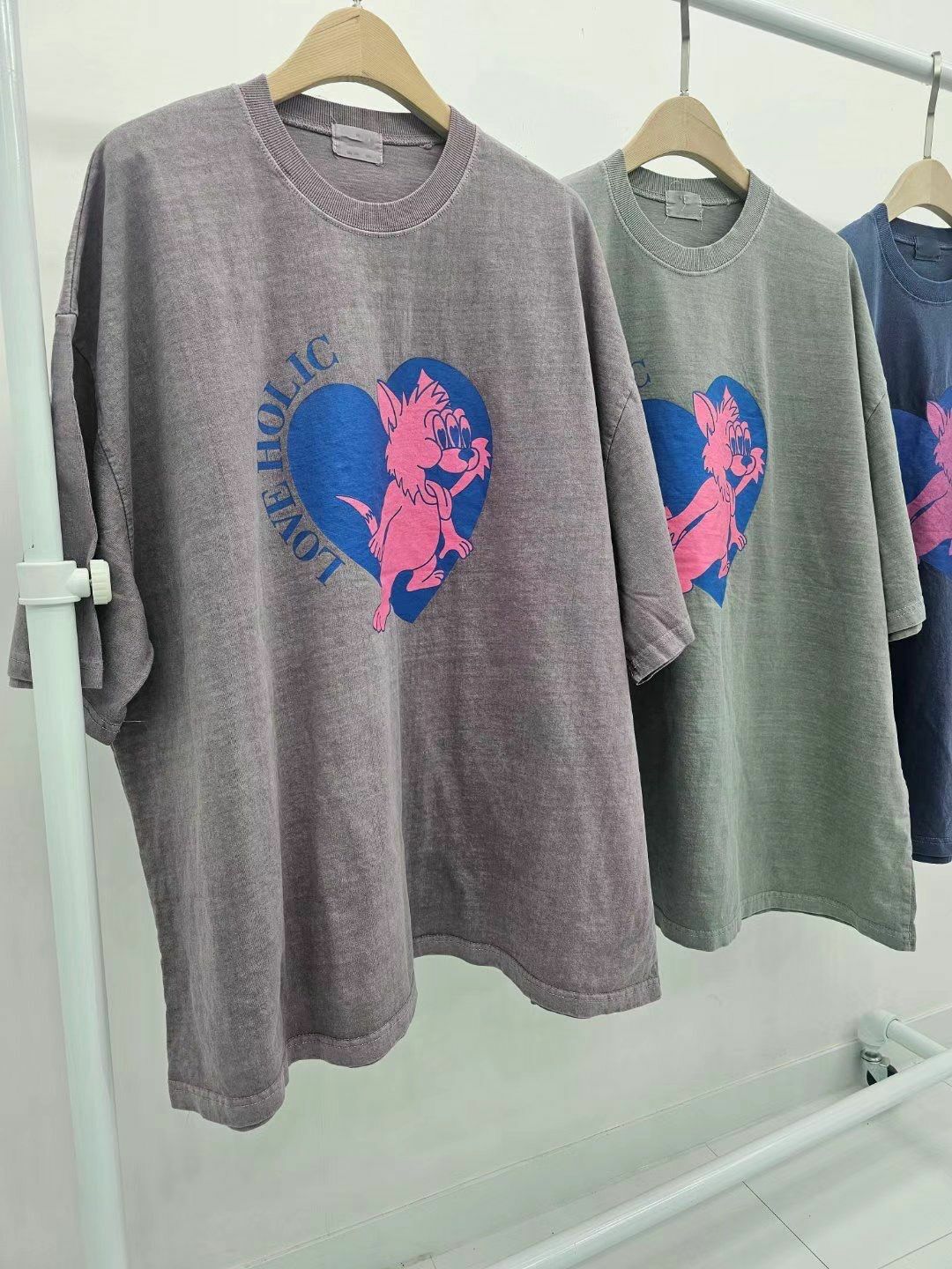 洗水狗仔圖案英文字短袖Tee T5348