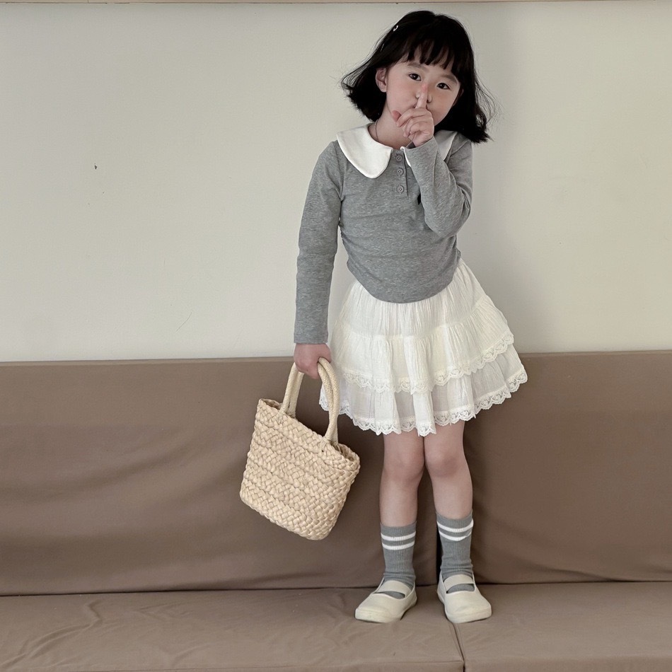 蕾絲蛋糕小白裙