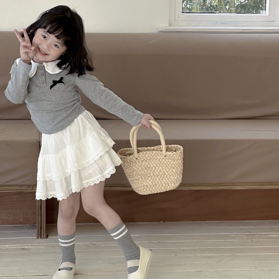 蕾絲蛋糕小白裙