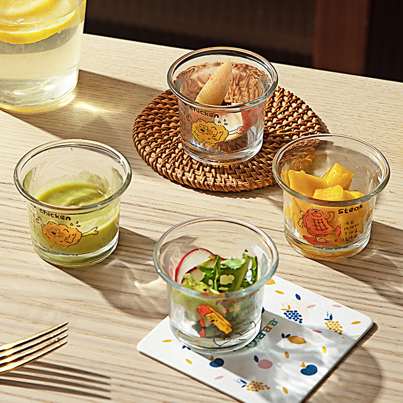 《3838》Q版漢堡薯條玻璃醬料碟