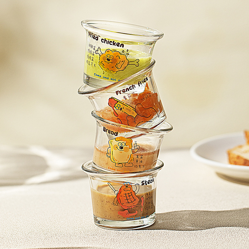 《3838》Q版漢堡薯條玻璃醬料碟