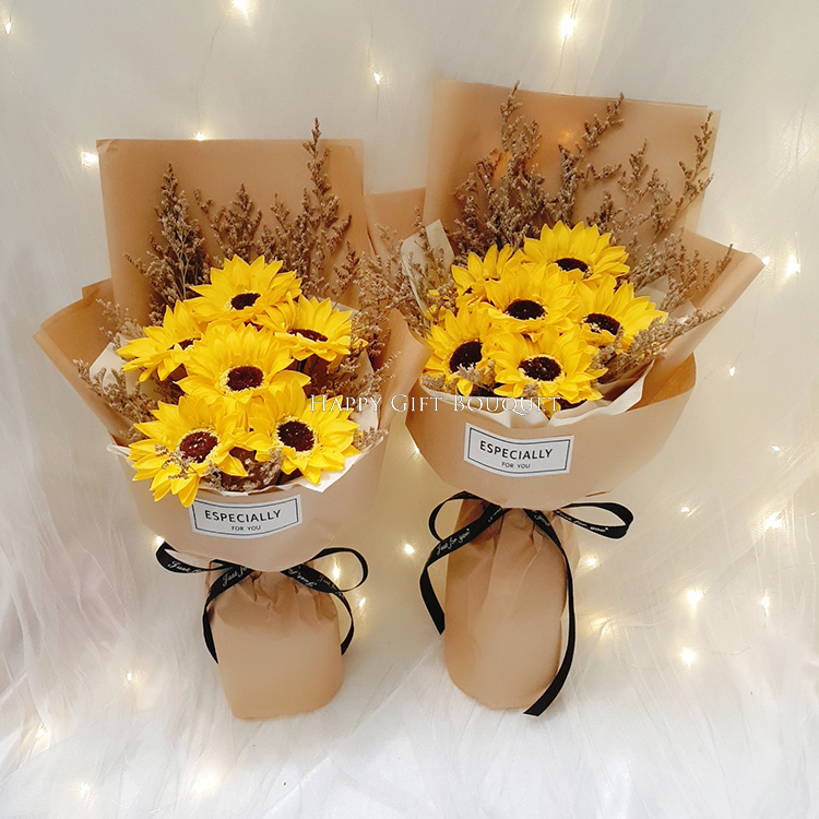 6朵向日葵香皂花花束,6朵太陽花香皂花束,畢業花束