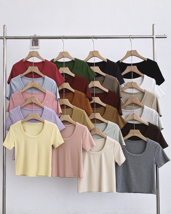 P7947 -  Round Neck Plain Top (Pre Order)