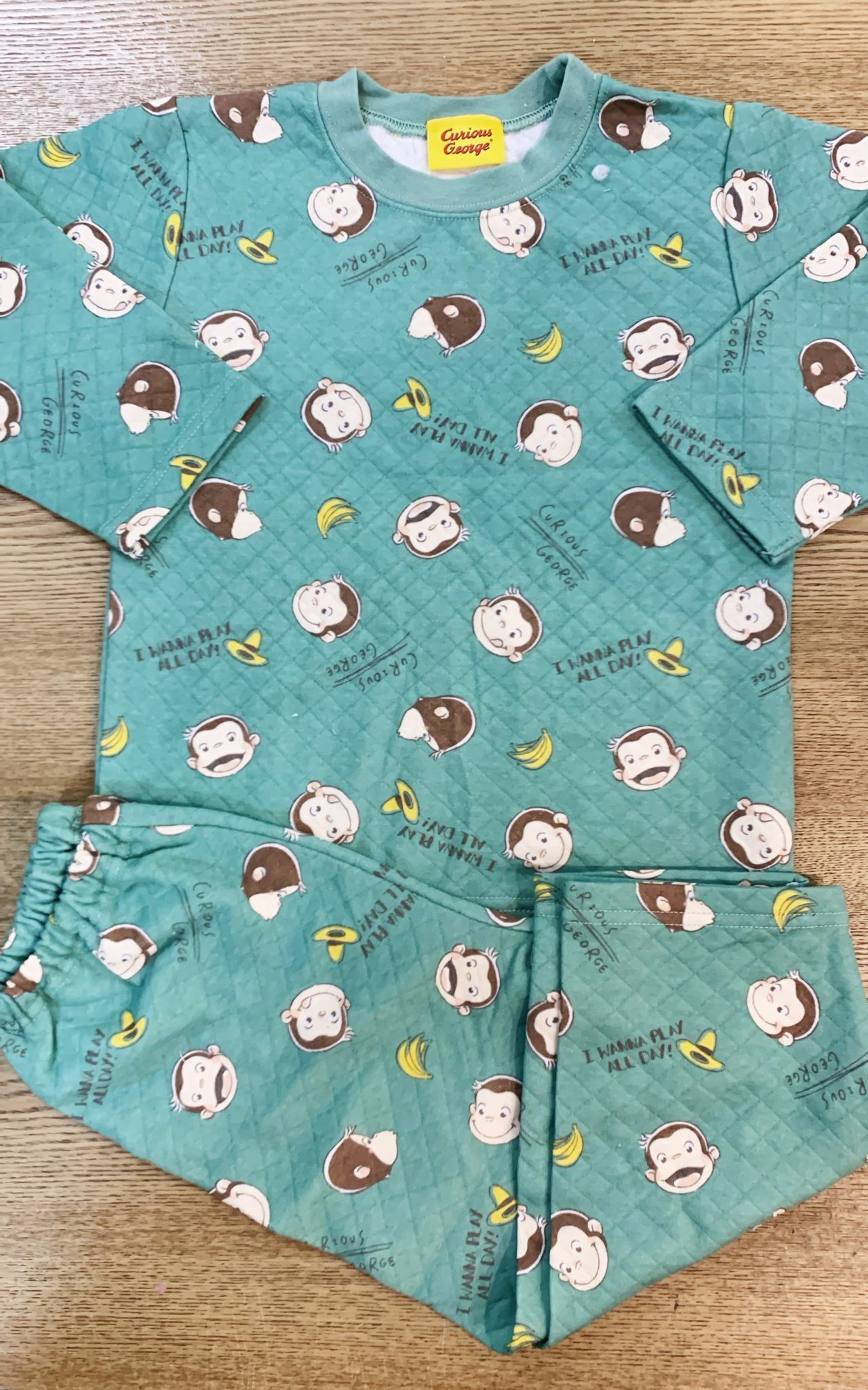 清貨優惠 Curious Geogre長袖空氣棉家居服套裝 110-120碼