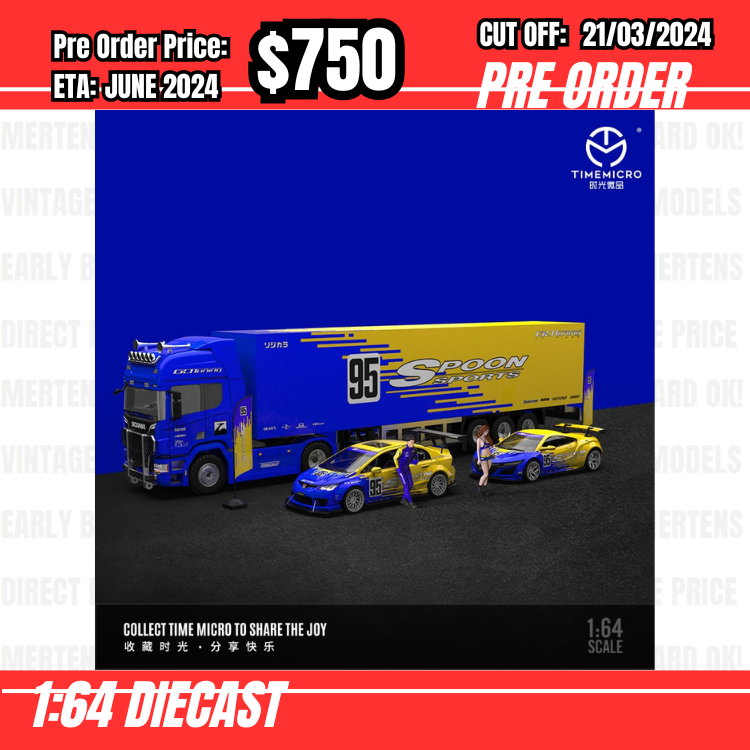 RS-$750 * Time Micro * 1:64 Enclosed Container Transporter Spoon Full Set [OD17/03]