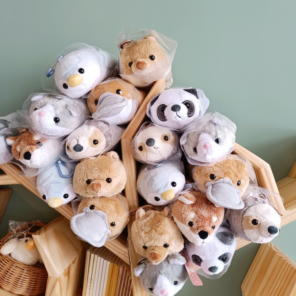 日本sun-star．nuimee 可愛絨毛趴臥動物可吊掛玩偶筆袋 鉛筆盒 共七款