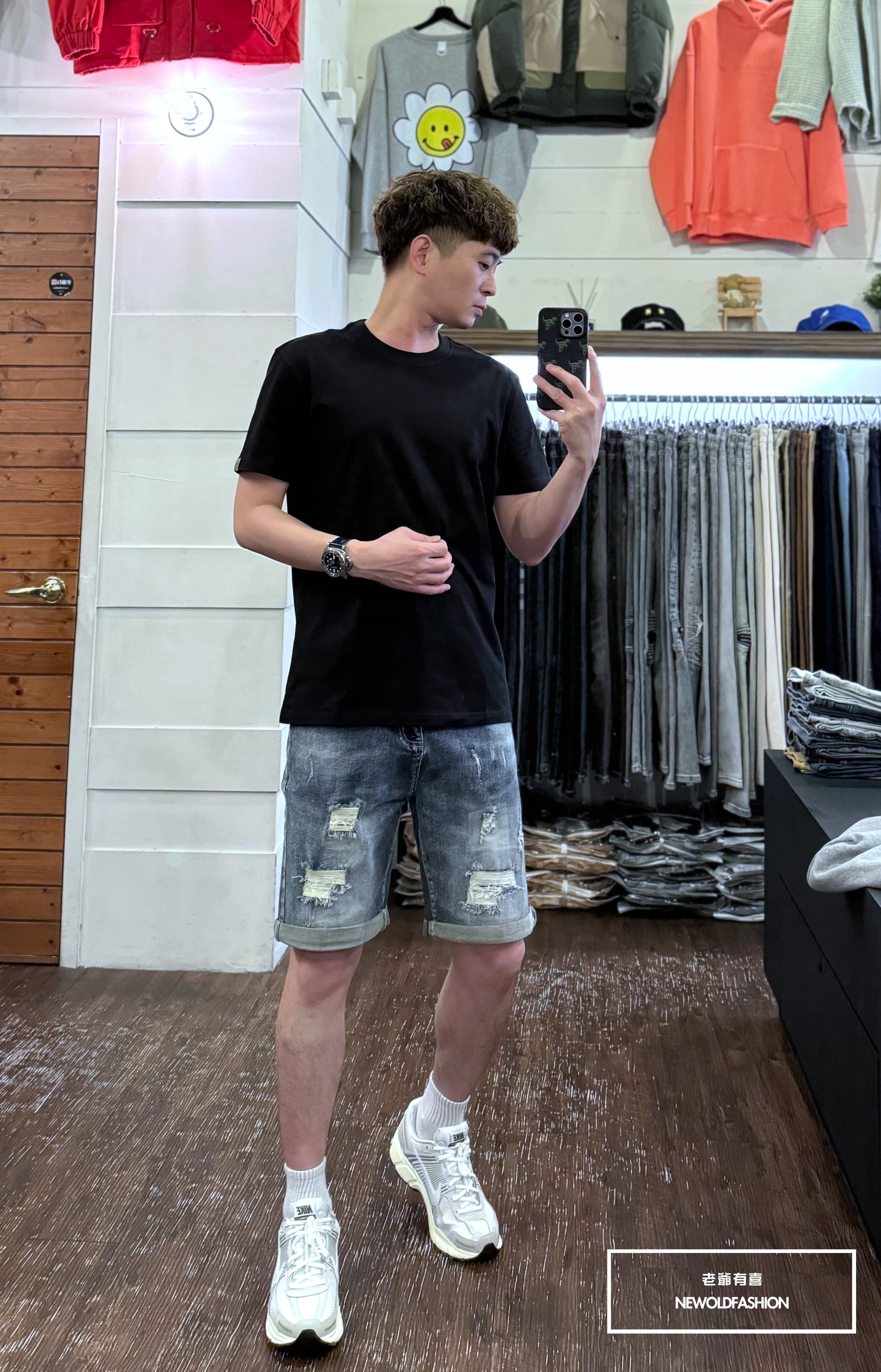 『新品上市』重磅貓抓三破壞牛仔短褲(NOF2403326)