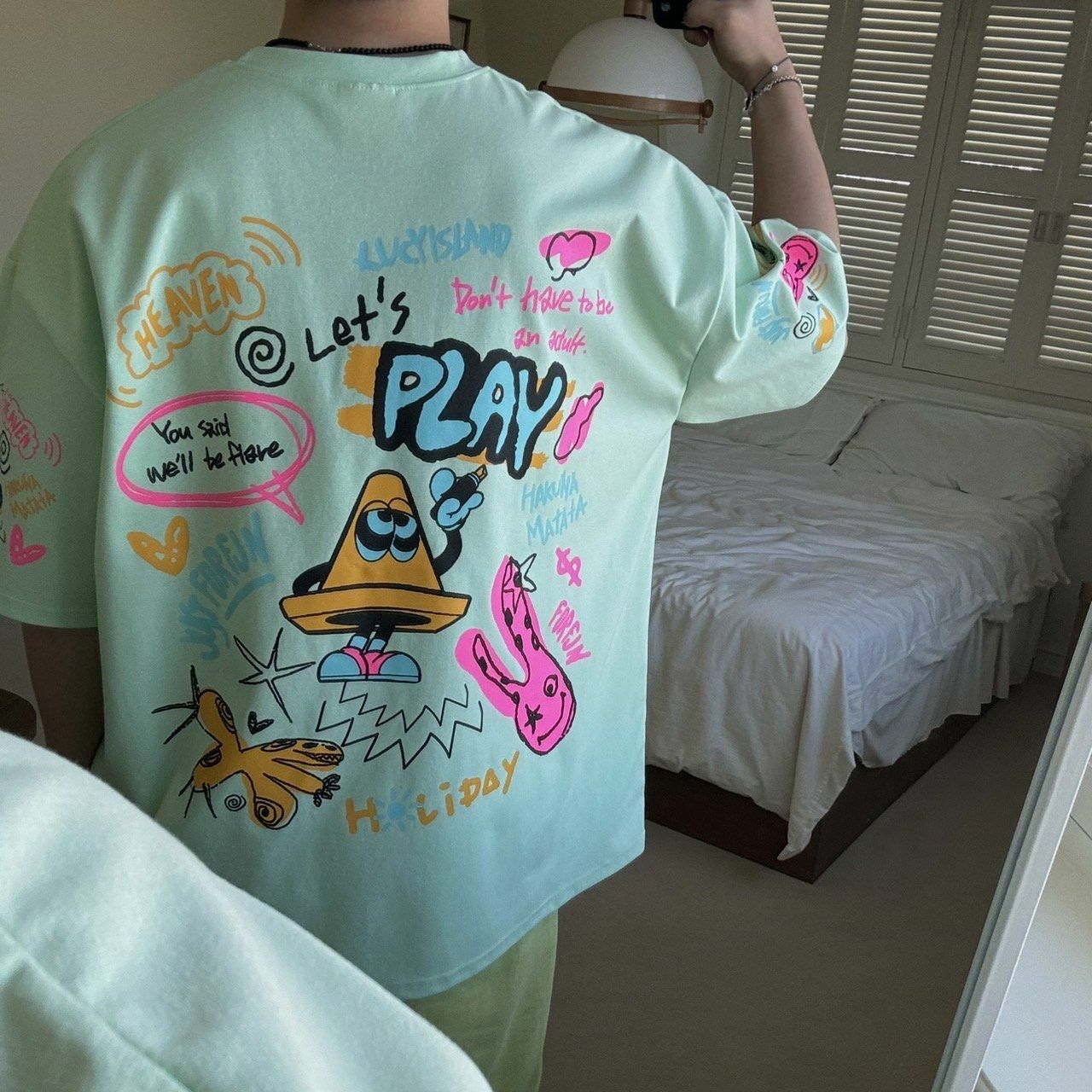 英文字圖案短袖Tee BY ATTENTION-161T