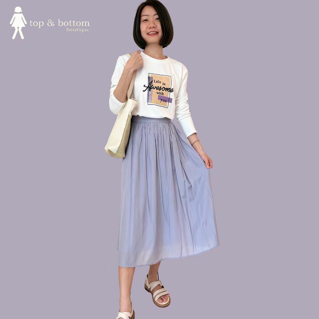 HIGH WAISTED SILK MIDI SKIRT