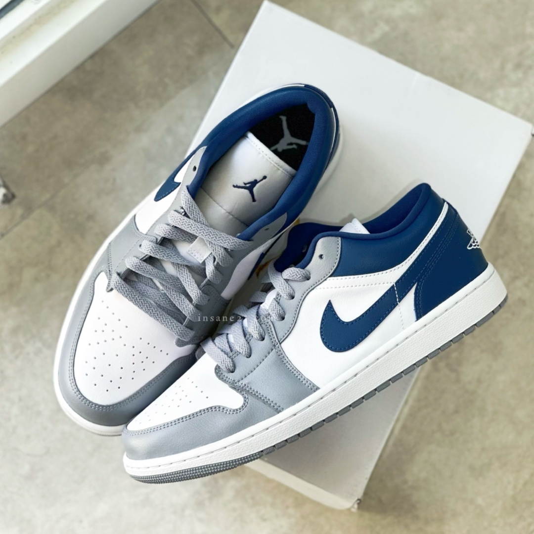 NIKE AIR JORDAN 1 LOW ''CEMENT BLUE'' 低筒灰白藍勾 DC0774-042