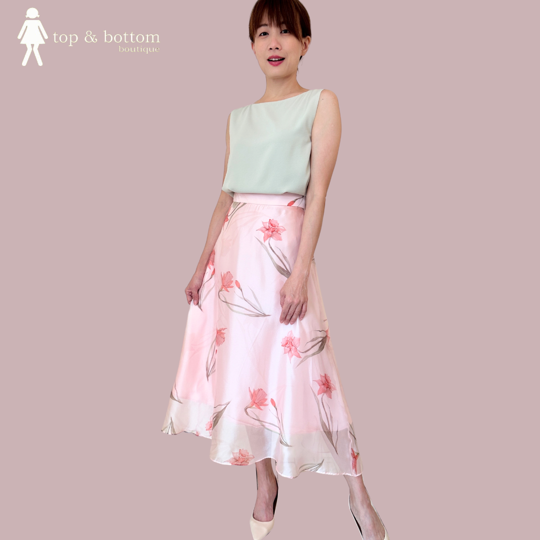 ORGANZA FLORAL PRINT SKIRT