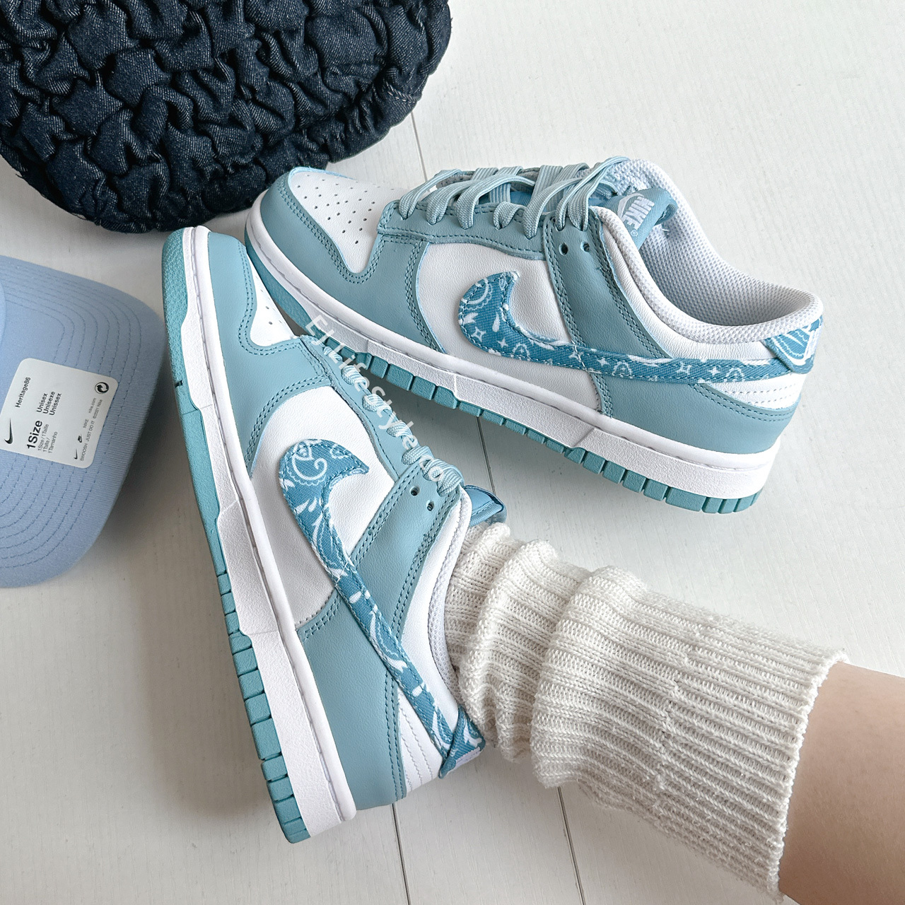 NIKE DUNK LOW "BLUE PAISLEY" 變形蟲 腰果花 天空藍 白藍 女鞋 DH4401-101 / 預購