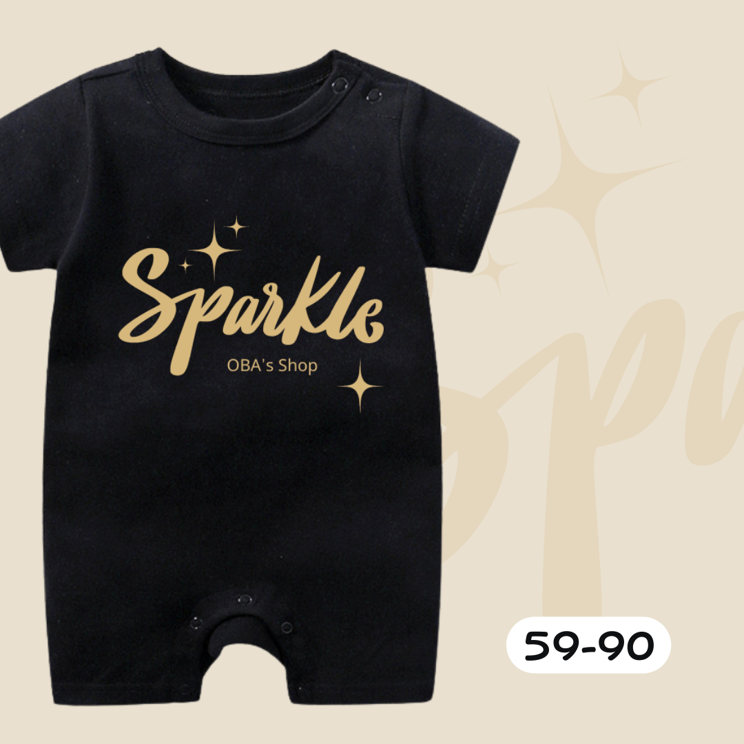 【限量】黑色Sparkle短袖連身衣(59-90)