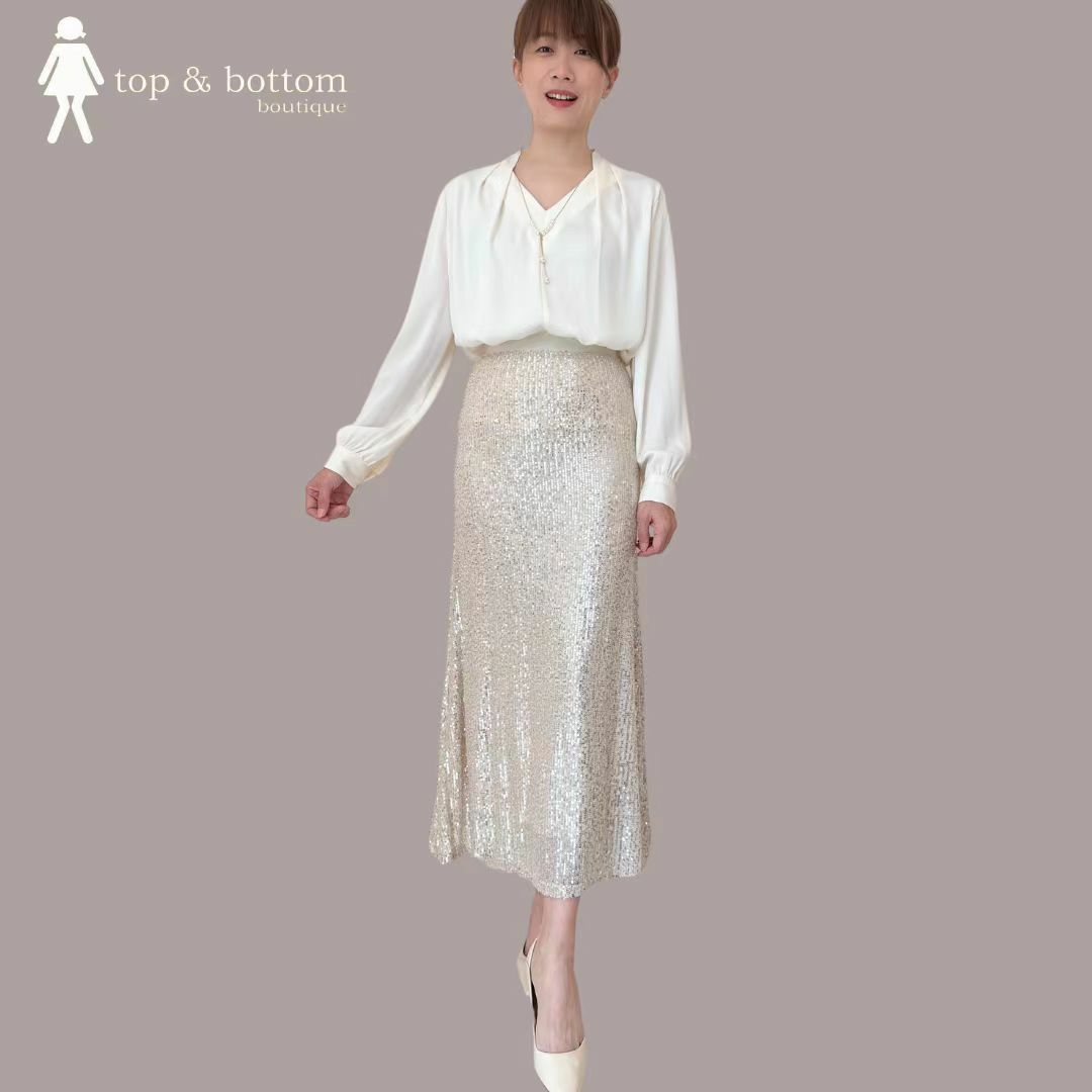 SEQUINNED PENCIL MIDI SKIRT