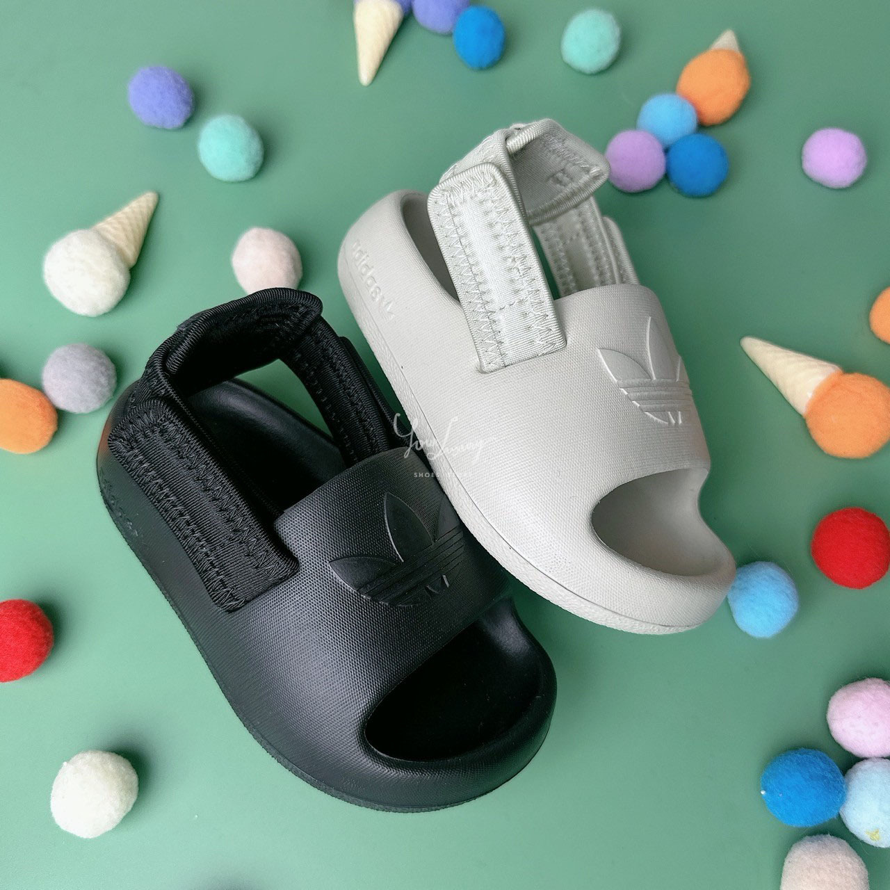 【Luxury】ADIDAS ADIFOM ADILETTE SLIDES KIDS 嬰兒 兒童防水涼鞋 幼兒寶寶鞋 小童  IG8168 IG8438