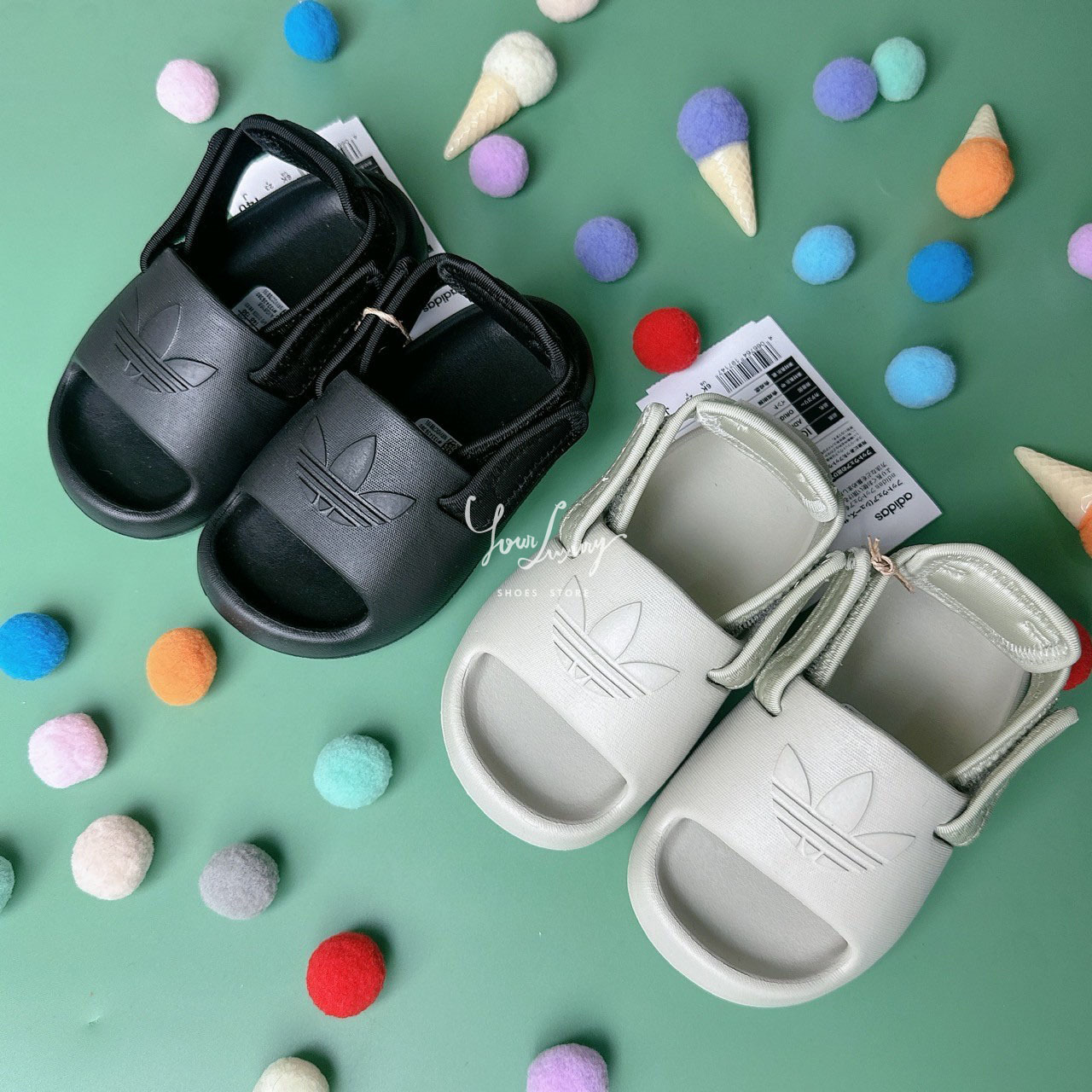【Luxury】ADIDAS ADIFOM ADILETTE SLIDES KIDS 嬰兒 兒童防水涼鞋 幼兒寶寶鞋 小童  IG8168 IG8438