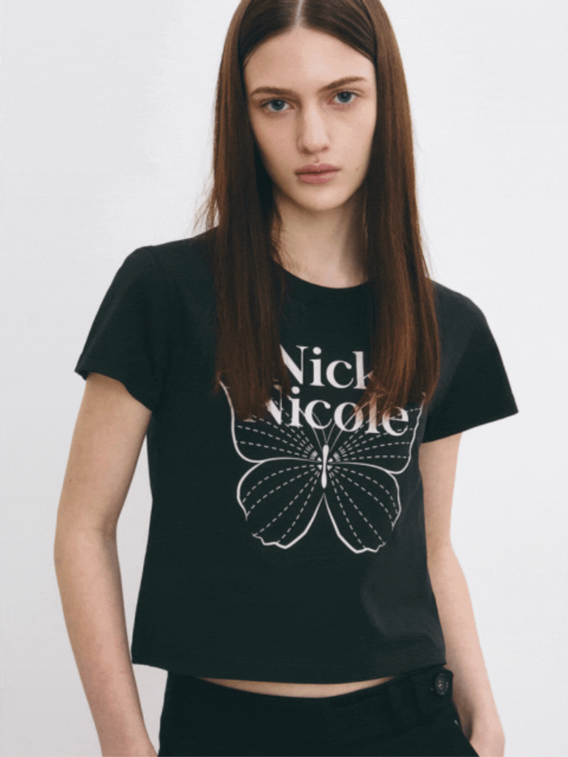 NICK NICOLE] BUTTERFLY SIGNATURE CROP TOP (4 COLOR)